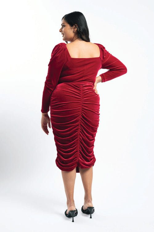 Racy Red Velvet Dress