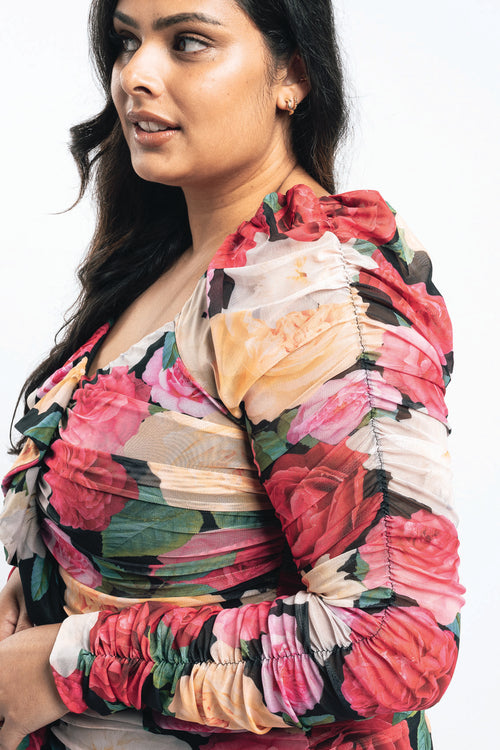 The Moment Mesh Dress Eden’s Garden Print