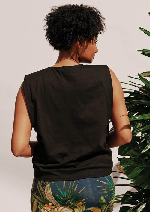 Cristantemo Scrunch Tee Black