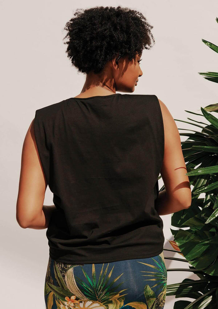 Cristantemo Scrunch Tee Black