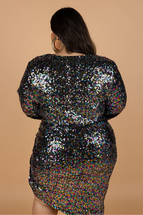 Bacio Sequin Dress - Rainbow Sequin