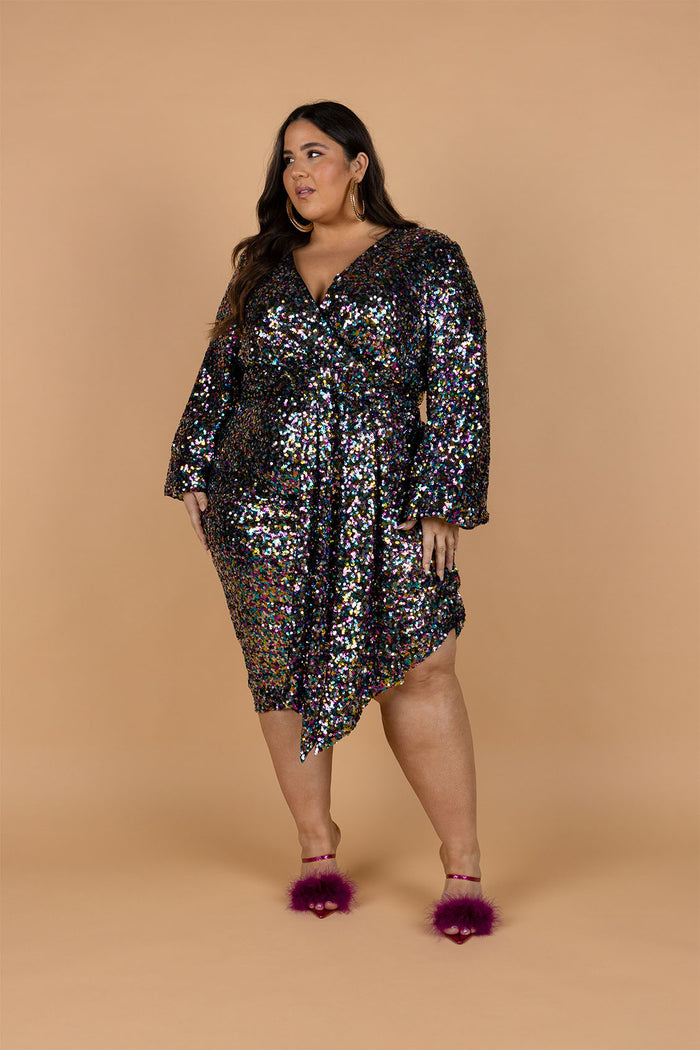 Bacio Sequin Dress - Rainbow Sequin