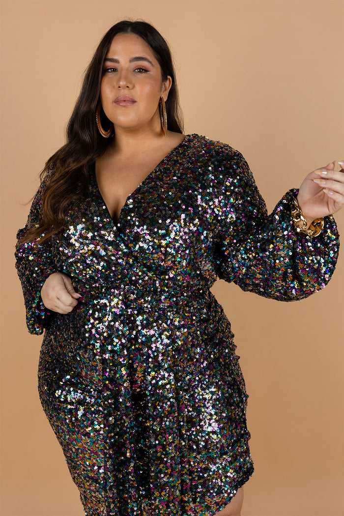 Bacio Sequin Dress - Rainbow Sequin