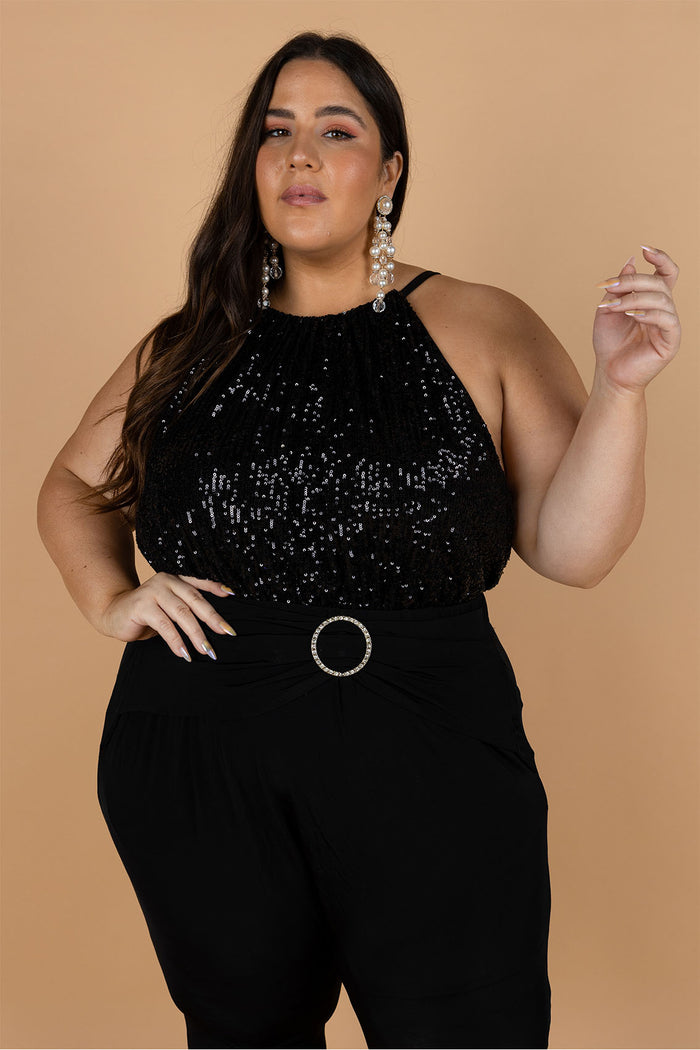 Fresia High Waist Buckle Pant Black