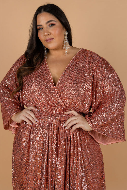 Discoteca Sequin Dress - Peach