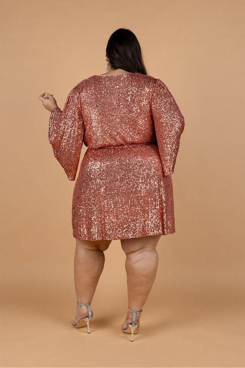 Discoteca Sequin Dress - Peach