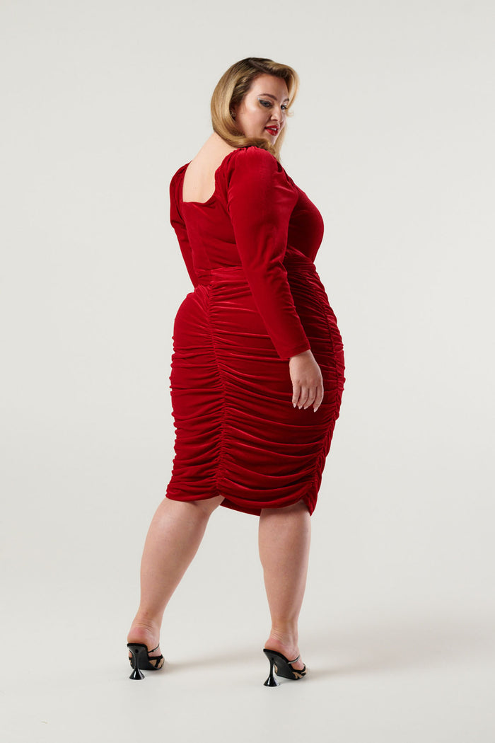 Racy Red Velvet Dress