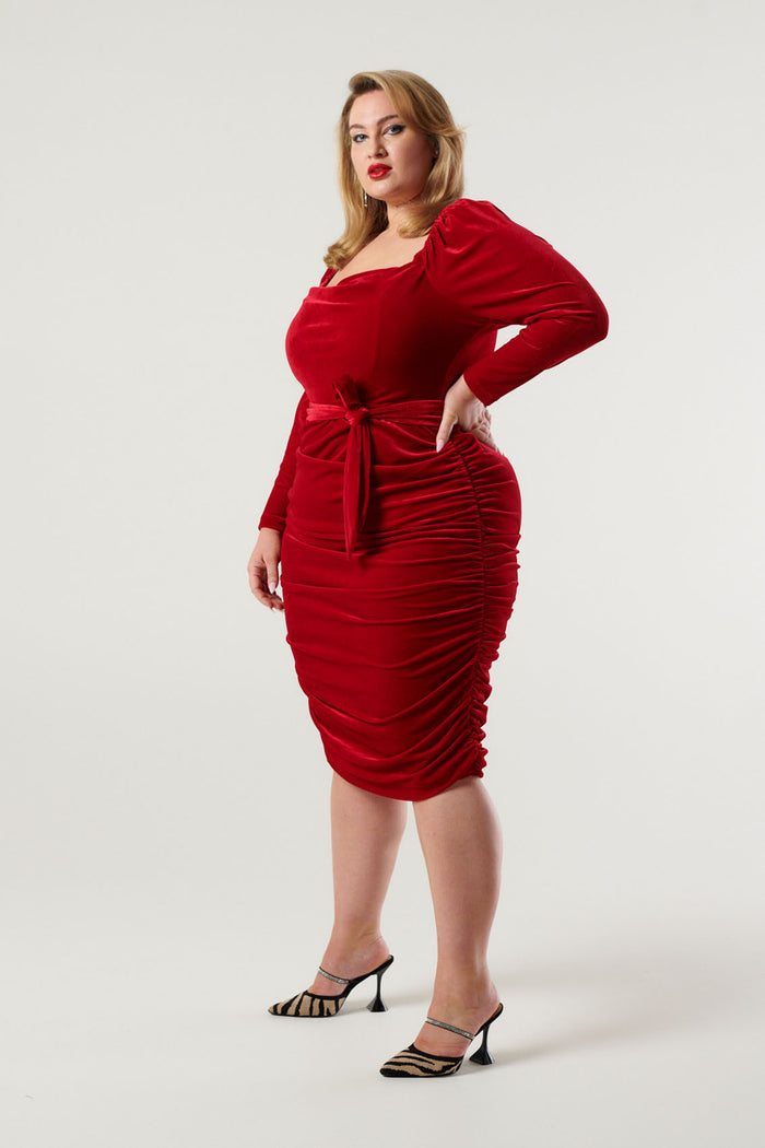 Racy Red Velvet Dress