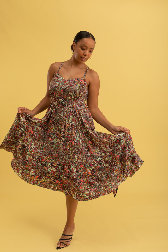 Gitana Satin Column Dress