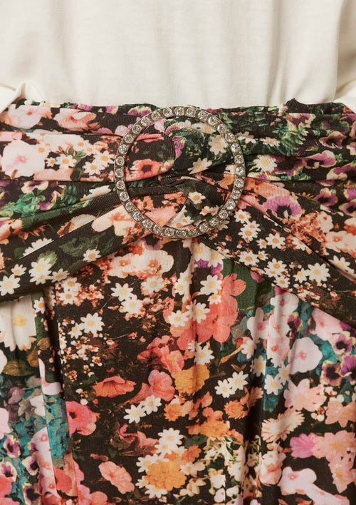 Fresia High Waist Buckle Pant Floral Print