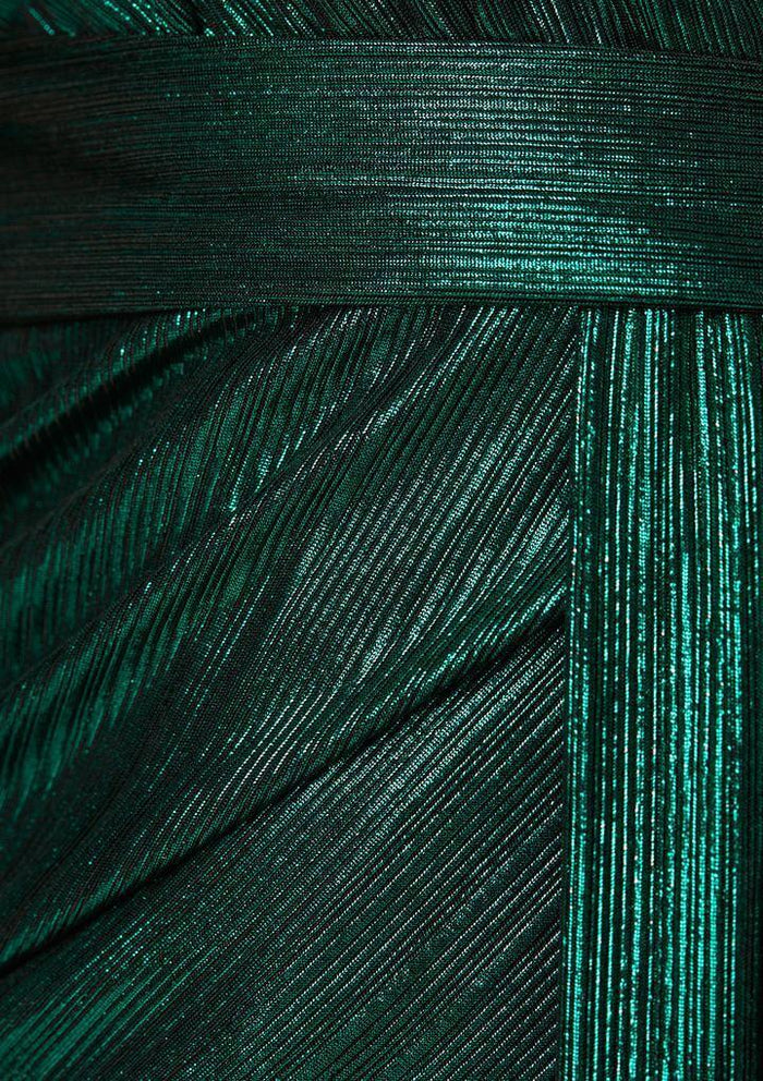 Luminare Metallic Knit Dress Emerald