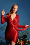 Luminare Metallic Mini Dress Red
