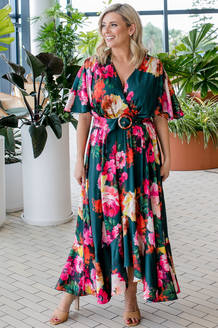 Fresco Floral Batwing Maxi Dress