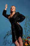 The Bacio Sequin Dress Black