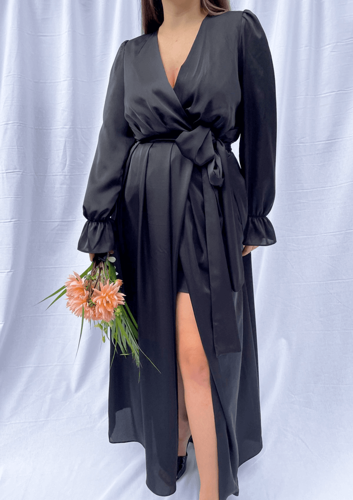 Ninfea Wrap Dress Black