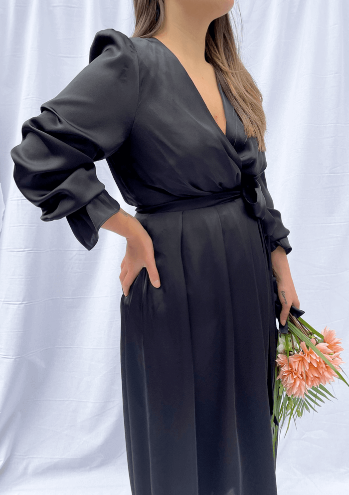 Ninfea Wrap Dress Black