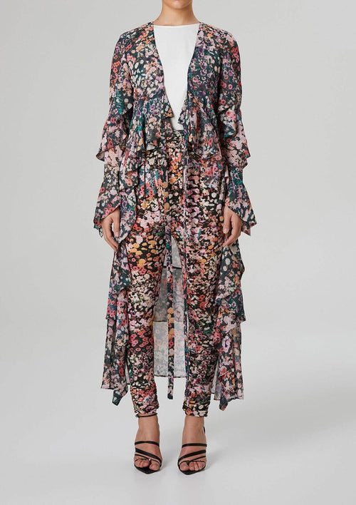 Fresia High Waist Buckle Pant Floral Print