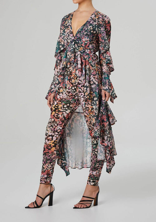 Rosa Ruffle Cover Up Floral
