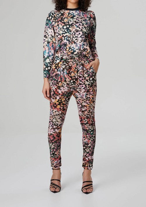 Fresia High Waist Buckle Pant Floral Print