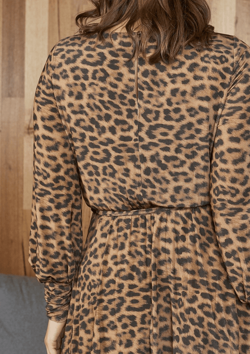 Tulip Knit Tunic Dress Animal Print