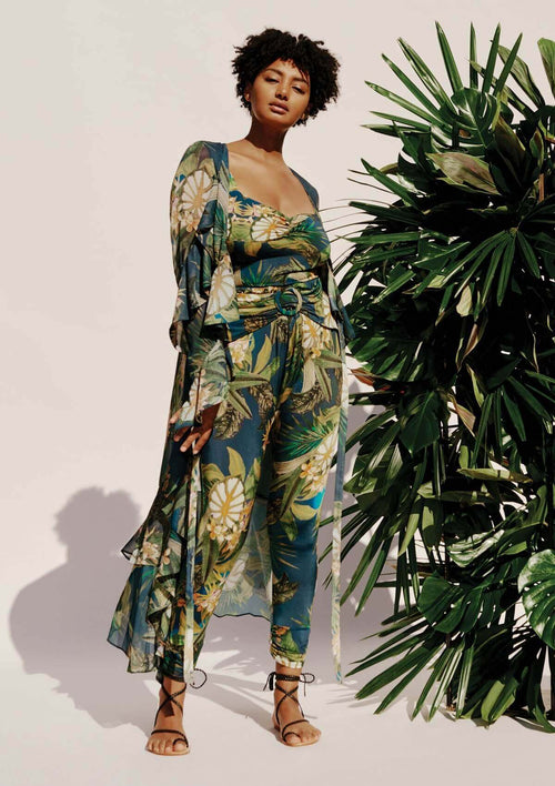 Rosa Ruffle Cover Up Jungle Print