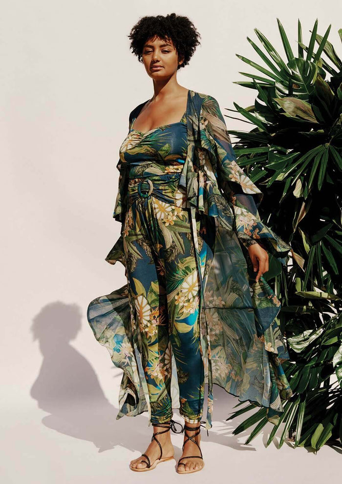 Rosa Ruffle Cover Up Jungle Print