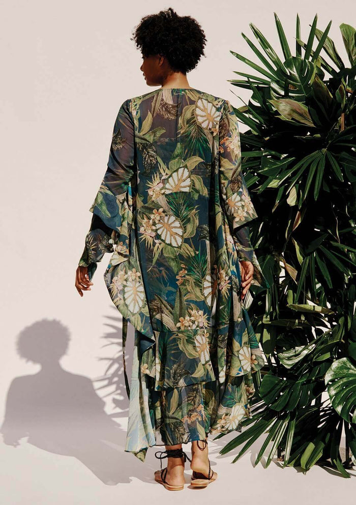 Rosa Ruffle Cover Up Jungle Print