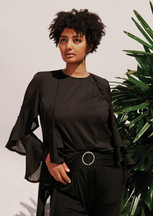 Cristantemo Scrunch Tee Black