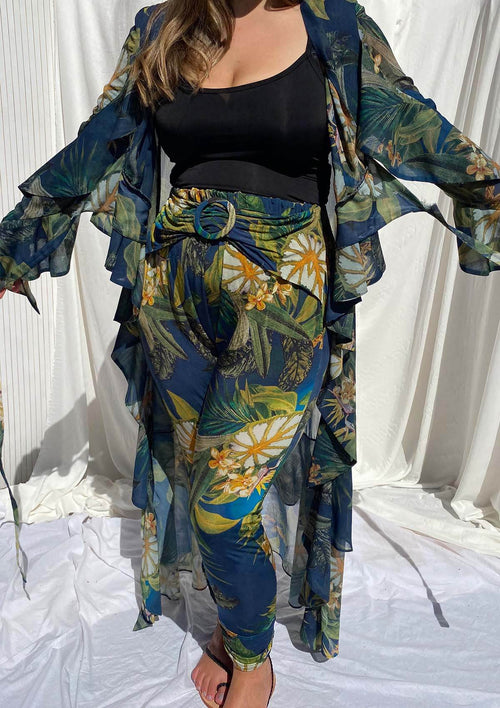 Rosa Ruffle Cover Up Jungle Print