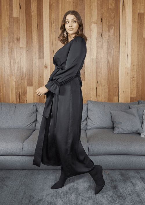 Ninfea Wrap Dress Black