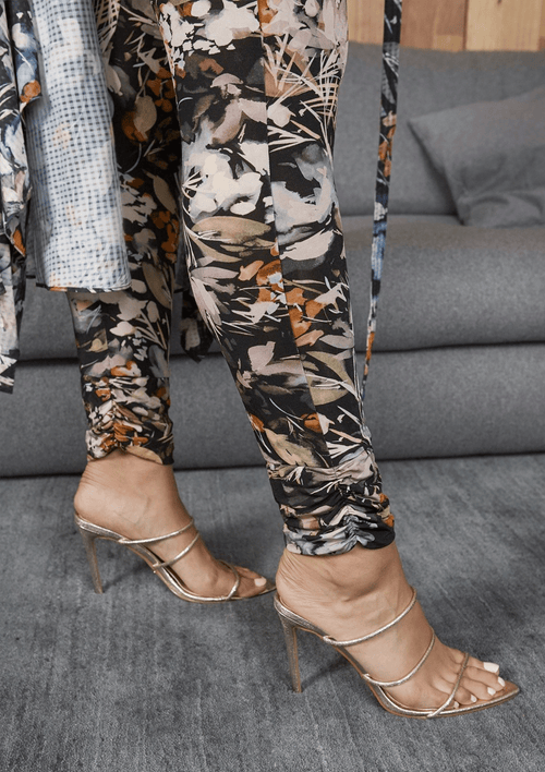 Fresia High Waist Buckle Pant Painterly Floral