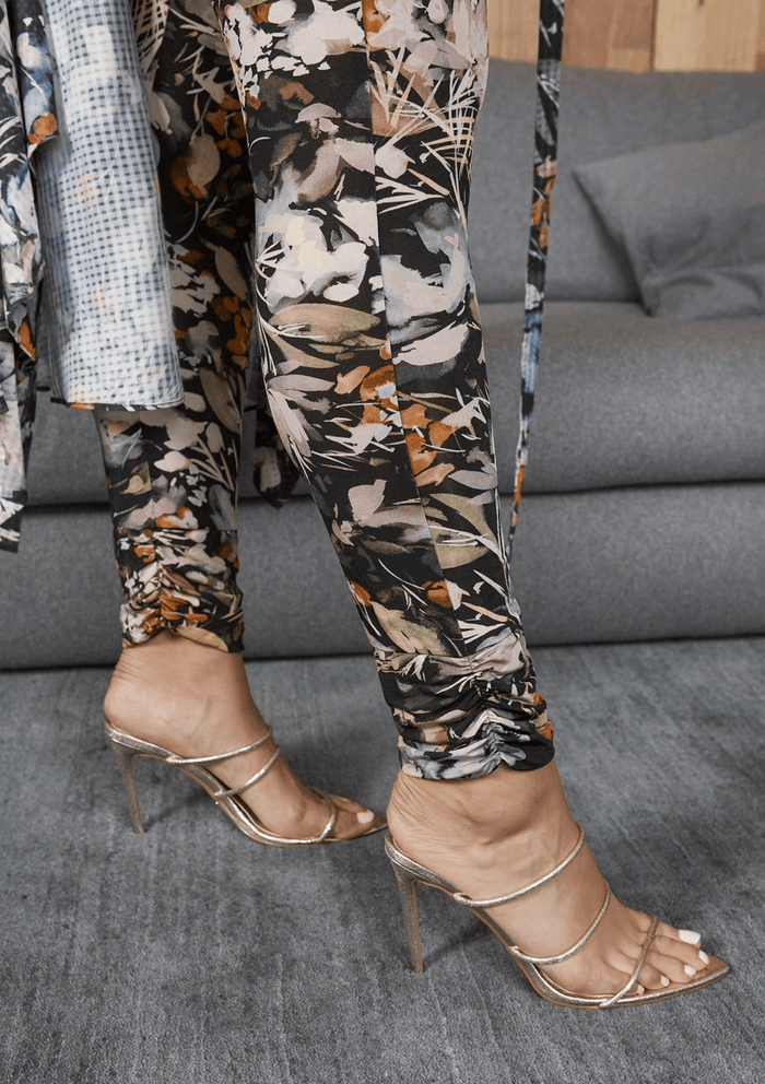 Fresia High Waist Buckle Pant Painterly Floral