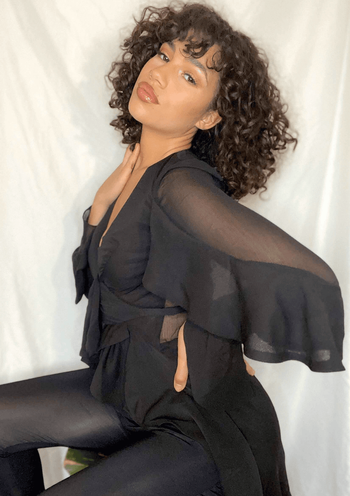 Rosa Ruffle Cover Up Black