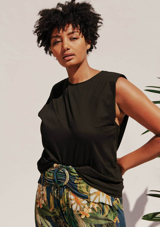 Cristantemo Scrunch Tee Black