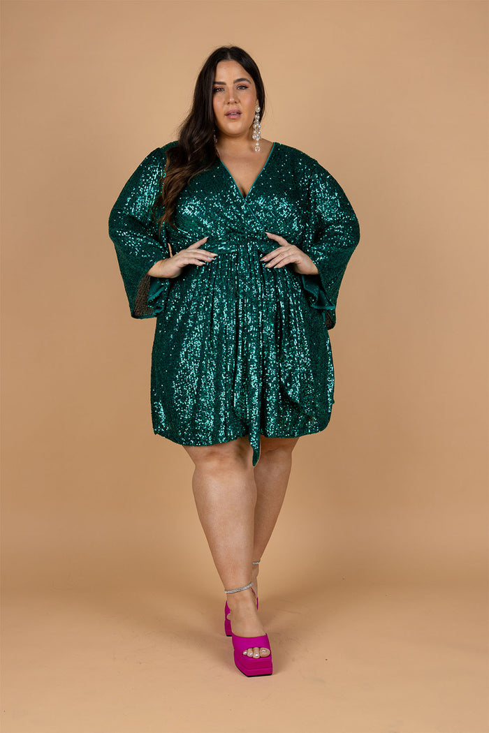 Discoteca Sequin Dress - Emerald