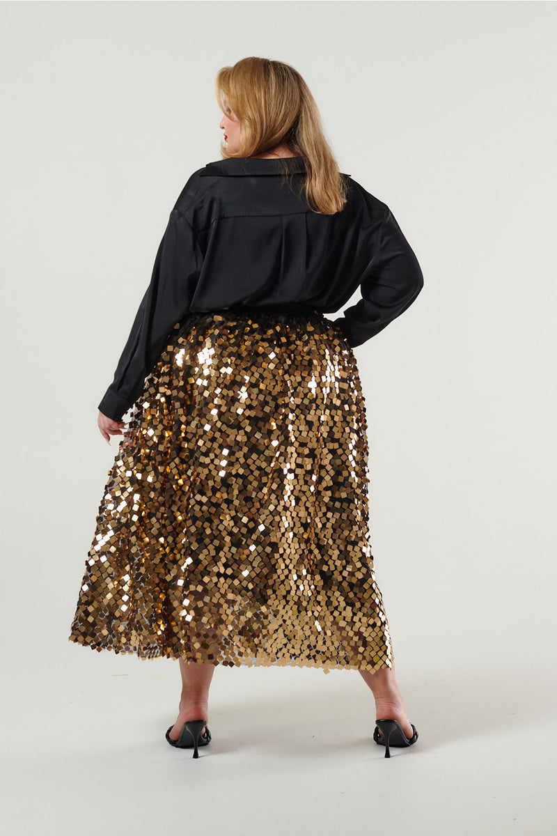 Quadro Sequin Maxi Skirt
