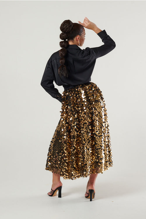 Quadro Sequin Maxi Skirt