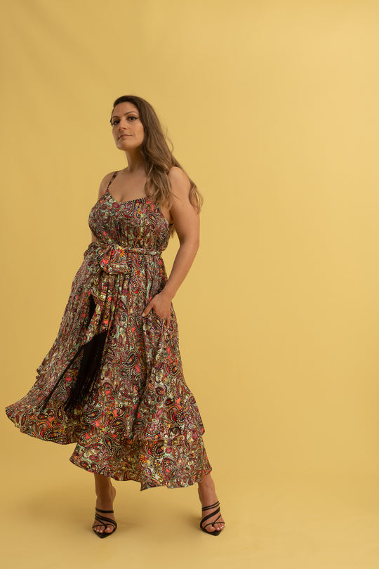 Gitana Satin Column Dress