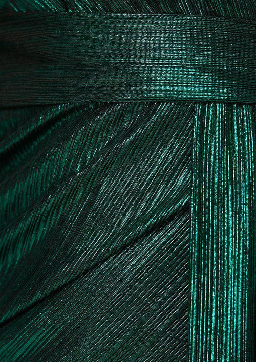 Luminare Metallic Knit Dress Emerald