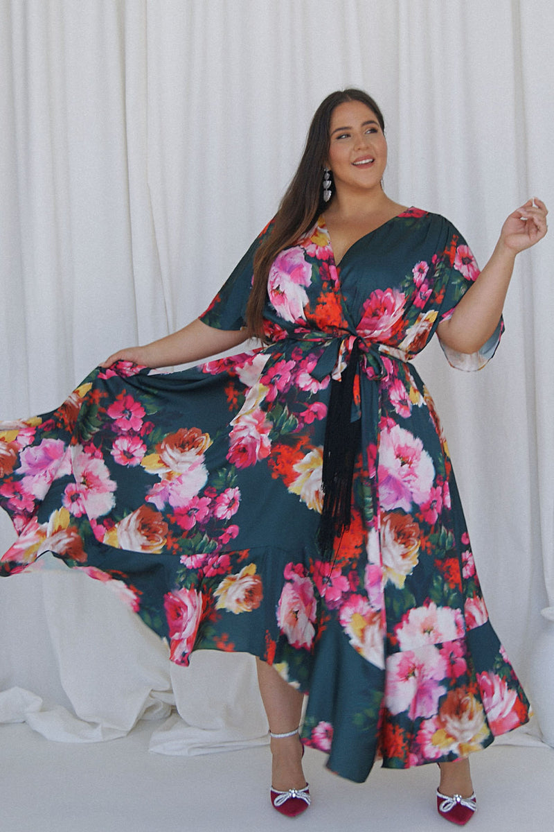 Fresco Floral Batwing Maxi Dress