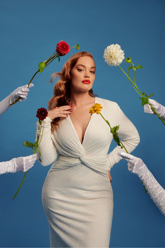 The Bianco Crystal Sequin Dress