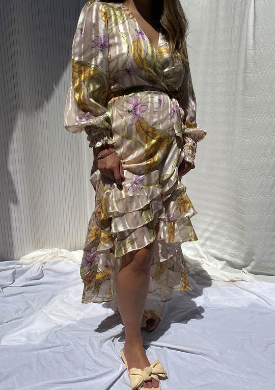 Vignetto Long Sleeve Wrap Dress